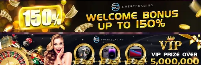 swerte gaming 150% welcome bonus